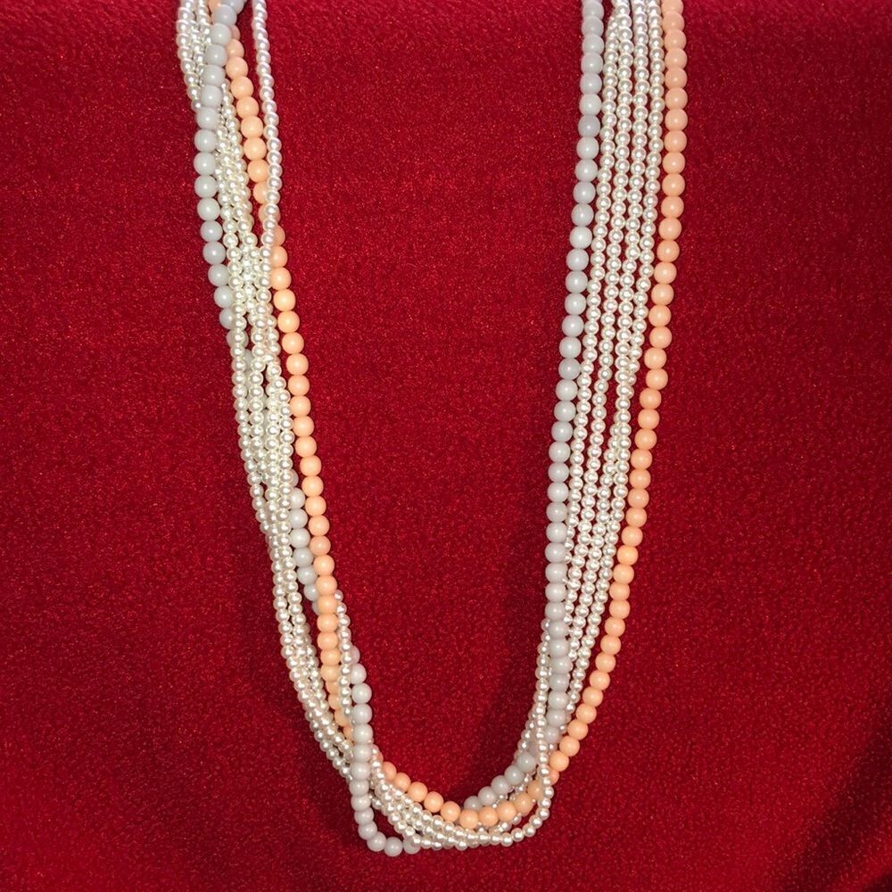 Fashion Pearl n Beads Long Multi-layered Necklace